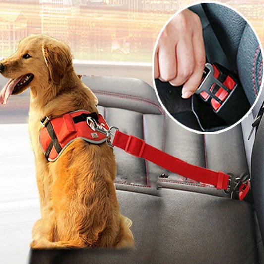 Ceinture de sécurité réglable pour chiens et chats – Harnais de voiture pour animaux de compagnie – Accessoire de voyage sécurisé