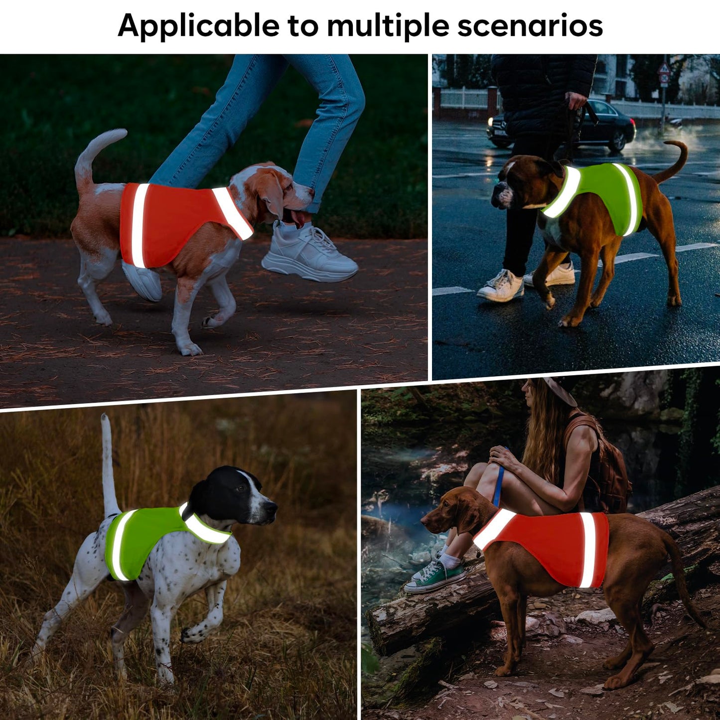 Lot de 2 Vestes de Sécurité Réfléchissantes pour Chien Ayaseen – Haute Visibilité pour Chasse, Promenade et Activités Extérieures