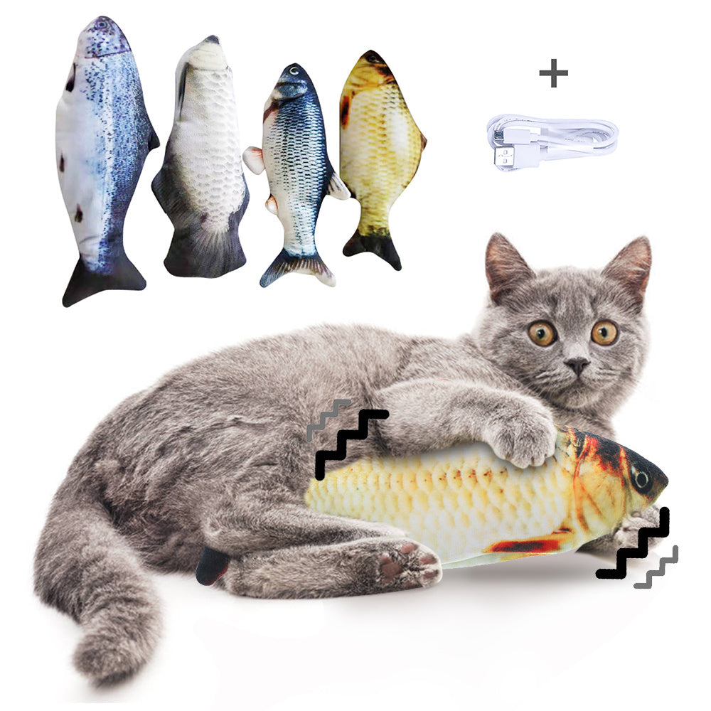 Jouet électronique pour chat – Poisson interactif rechargeable USB sans herbe a chat