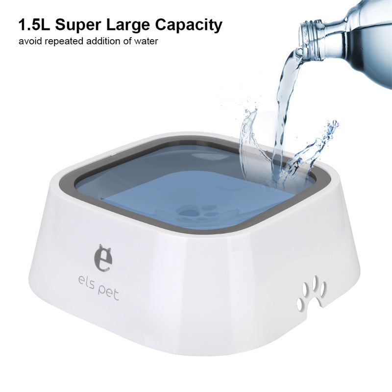 Fontaine à Eau Anti-Débordement pour Chiens et Chats – 1,5 L, ABS & PP, Bol Flottant à Débit Lent