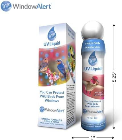 WindowAlert UV Liquid (30 ml) – Marqueur Liquide Réfléchissant UV pour Protéger les Oiseaux des Collisions avec les Fenêtres