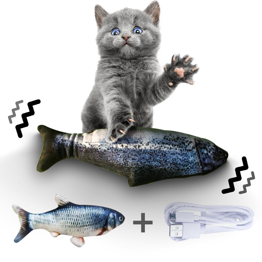 Jouet électronique pour chat – Poisson interactif rechargeable USB sans herbe a chat