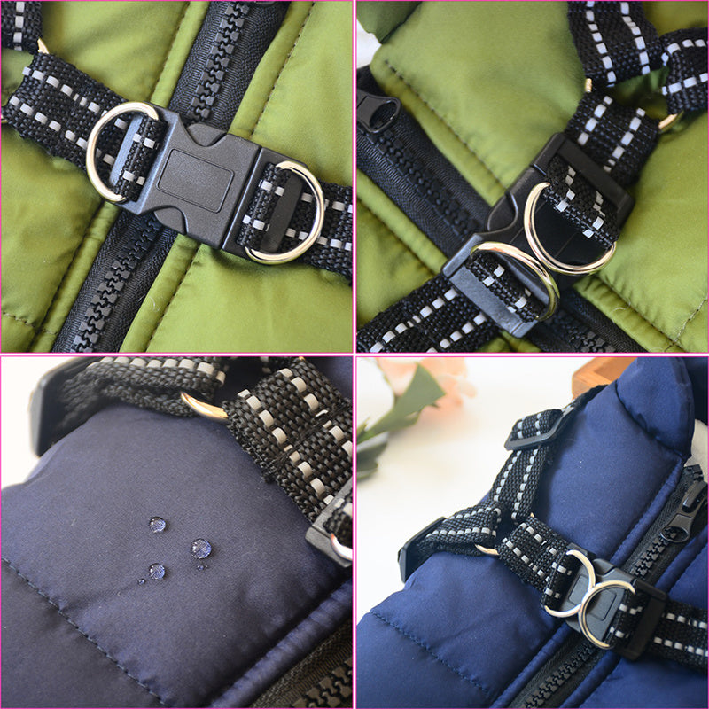 Manteau Imperméable pour Chien – Hiver, Chaud avec Harnais Intégré
