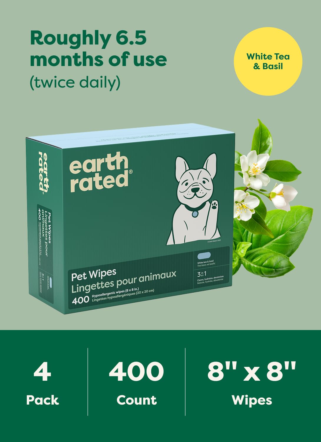 Lingettes Hypoallergéniques pour Chiens et Chats | Nettoyage Doux Sans Rinçage | Hydratantes & Pratiques