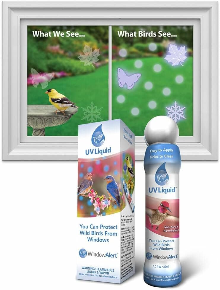 WindowAlert UV Liquid (30 ml) – Marqueur Liquide Réfléchissant UV pour Protéger les Oiseaux des Collisions avec les Fenêtres