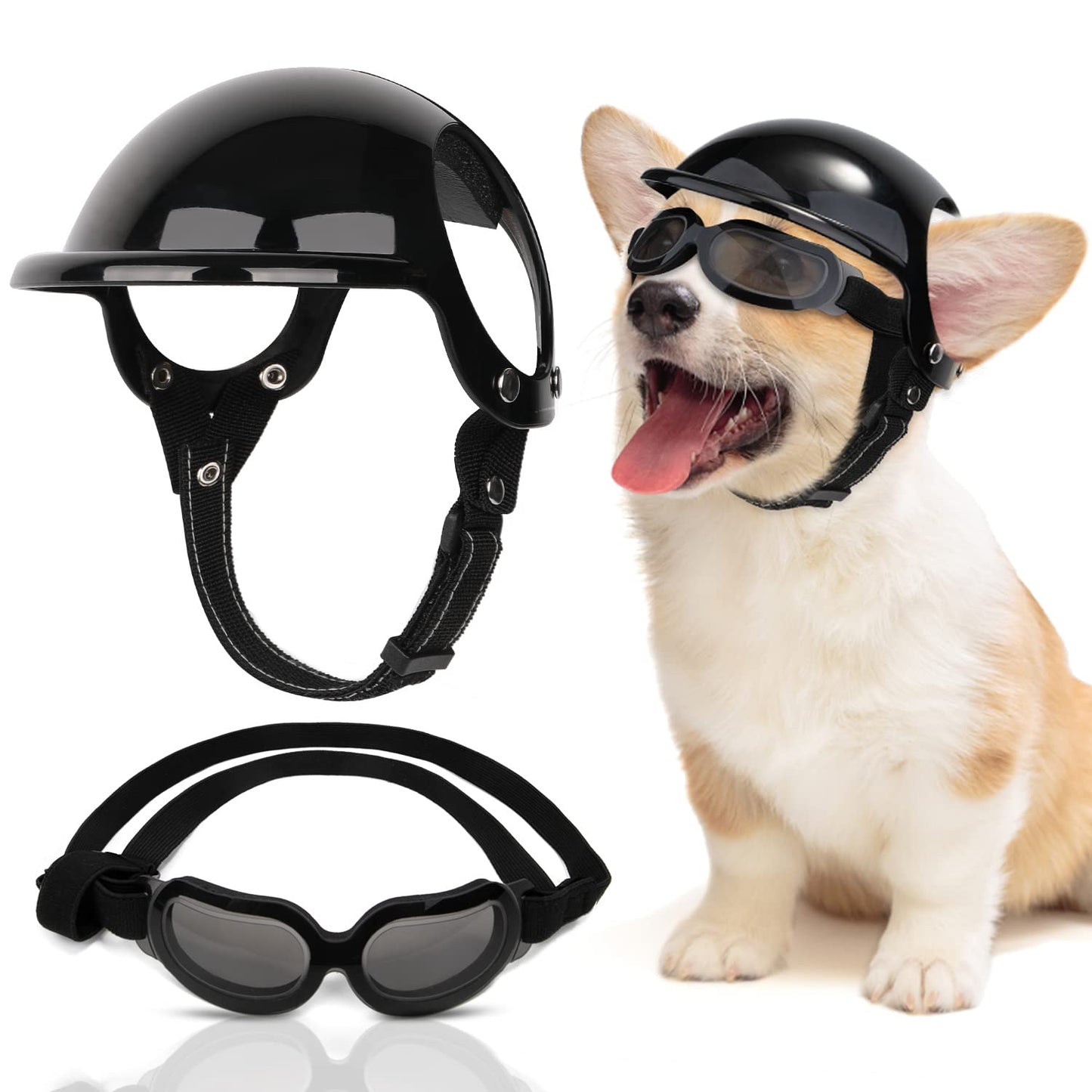 Casque et Lunettes de Protection SlowTon pour Chien – Style, Confort et Protection UV