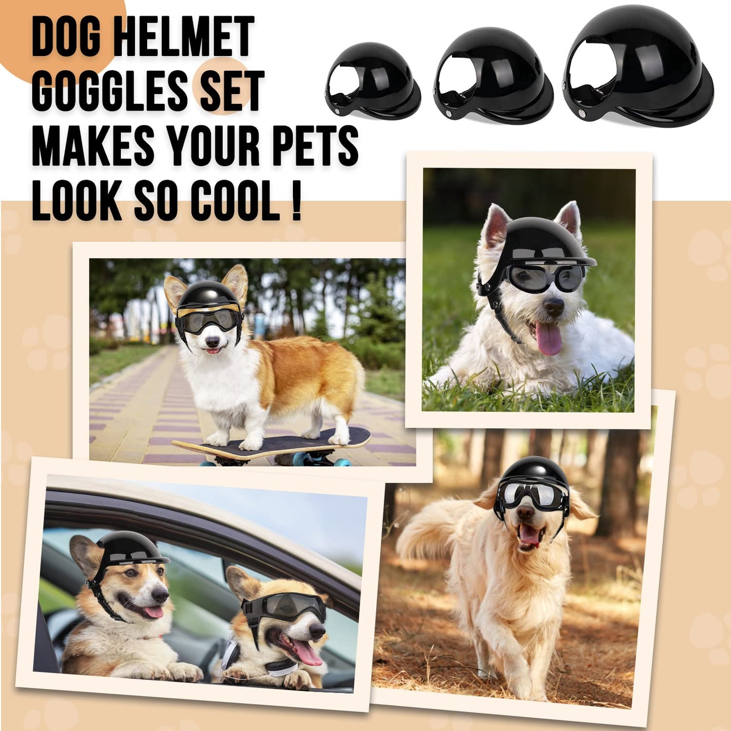 Casque et Lunettes de Protection SlowTon pour Chien – Style, Confort et Protection UV