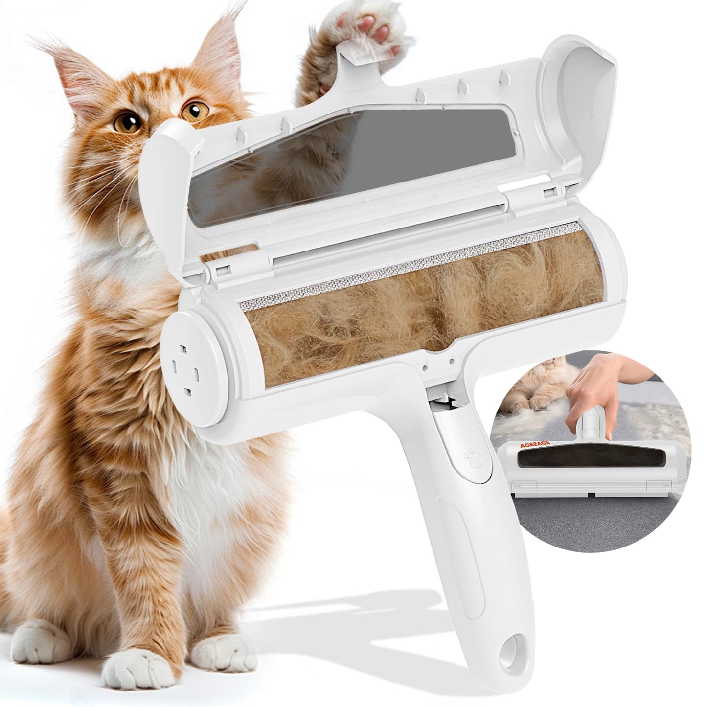Rouleau Anti-Poils Réutilisable ACE2ACE | Nettoyage Automatique pour Chiens et Chats | Meubles & Tapis
