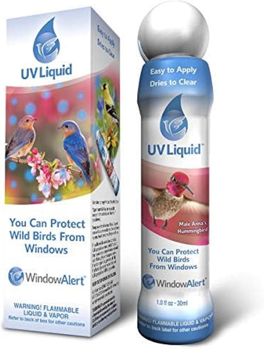 WindowAlert UV Liquid (30 ml) – Marqueur Liquide Réfléchissant UV pour Protéger les Oiseaux des Collisions avec les Fenêtres