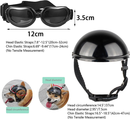 Ensemble Casque et Lunettes de Protection PACIOCEAN pour Petit Chien et Chat – Protection UV Ajustable (Taille S)