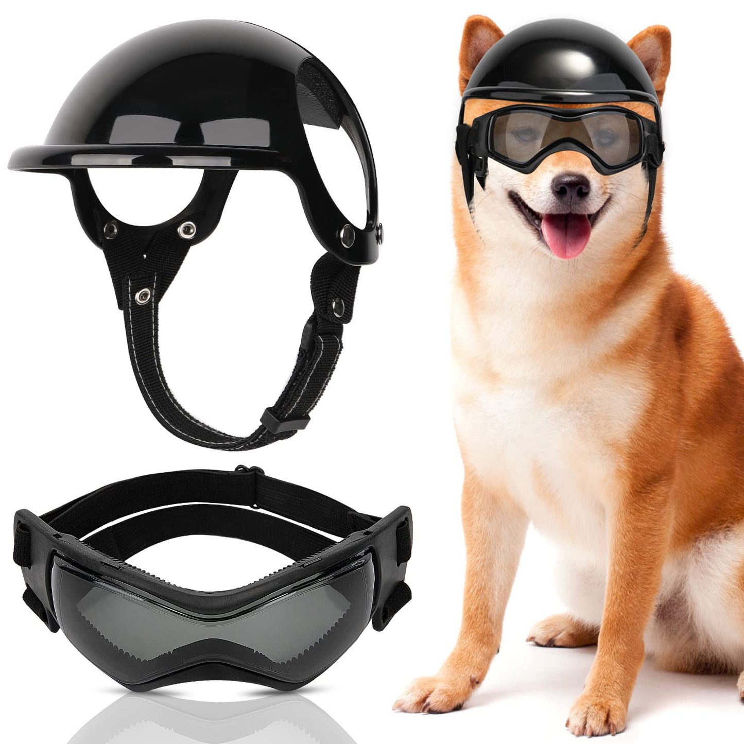 Casque et Lunettes de Protection SlowTon pour Chien – Style, Confort et Protection UV