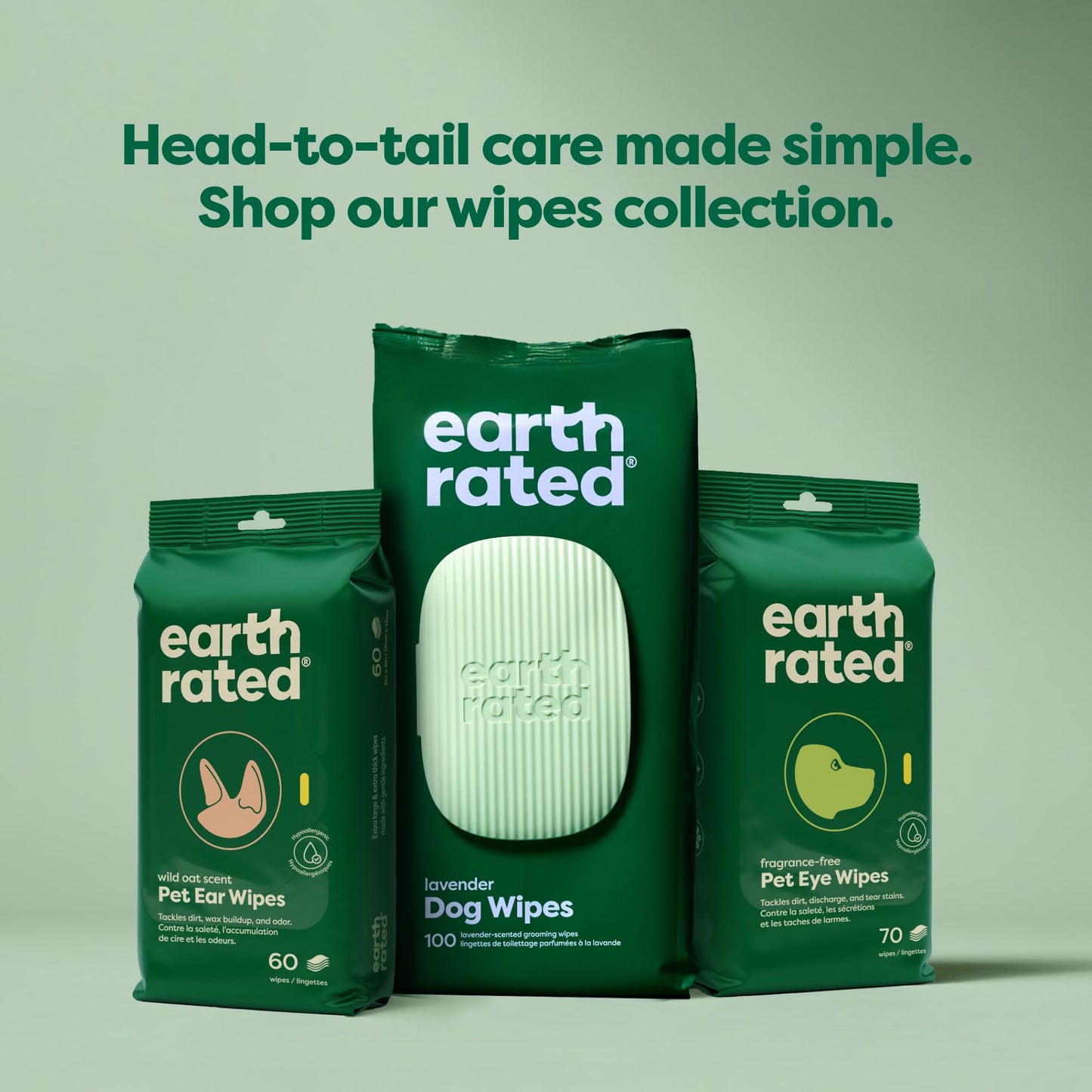 Lingettes Hypoallergéniques pour Chiens et Chats | Nettoyage Doux Sans Rinçage | Hydratantes & Pratiques