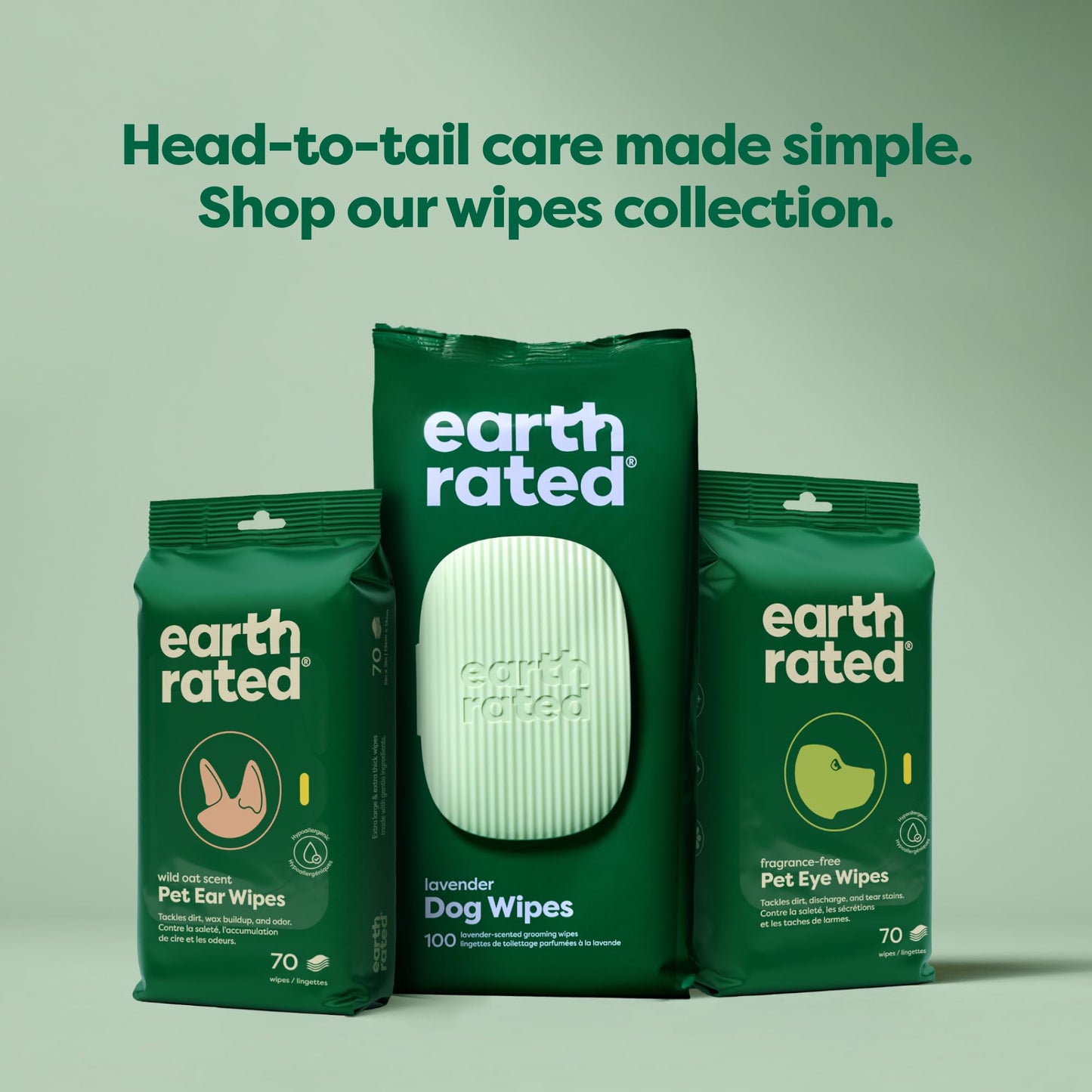 Lingettes Hypoallergéniques pour Chiens et Chats | Nettoyage Doux Sans Rinçage | Hydratantes & Pratiques