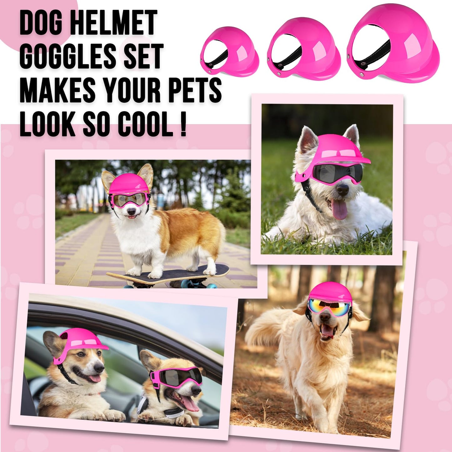 Casque et Lunettes de Protection SlowTon pour Chien – Style, Confort et Protection UV