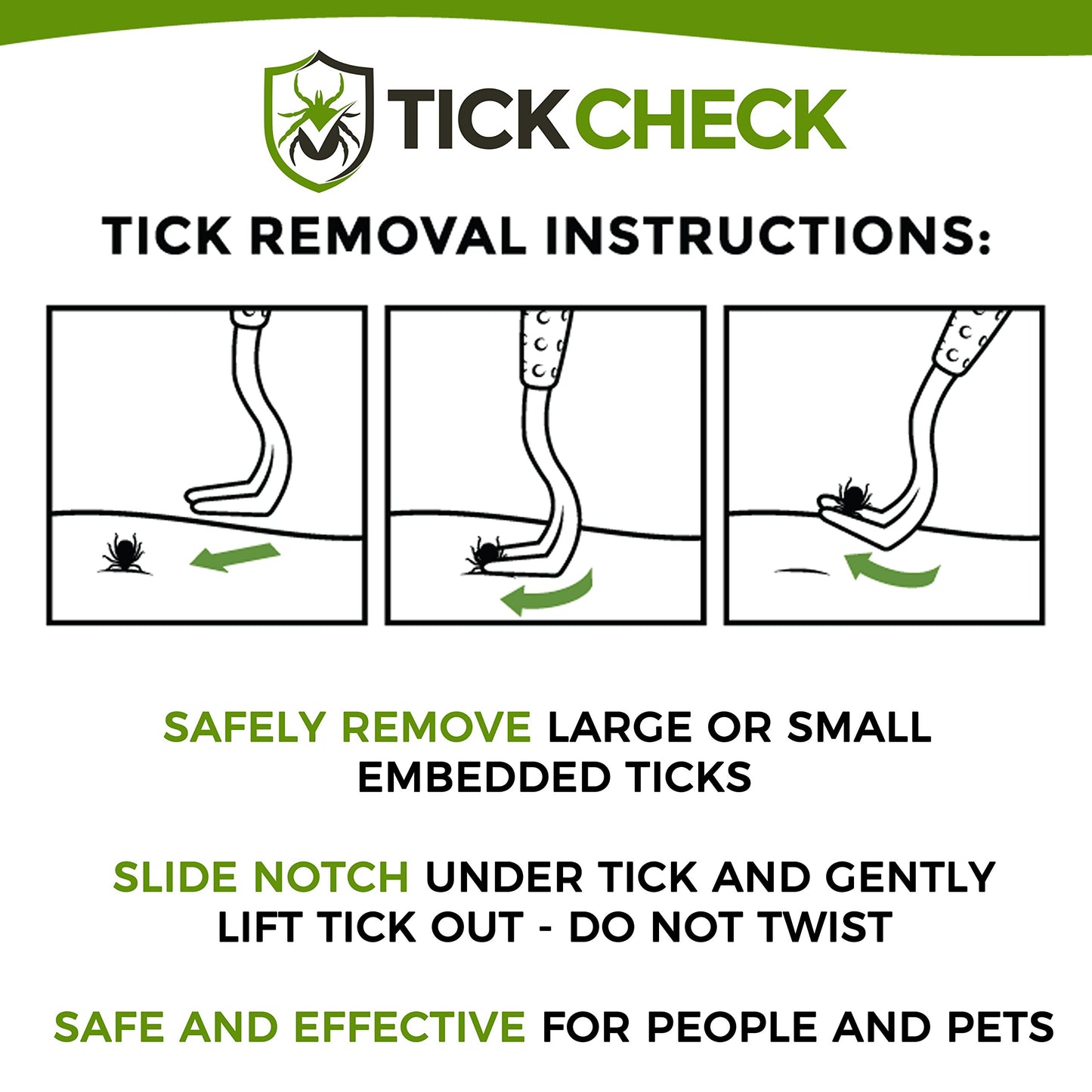 Kit de Retrait de Tiques TickCheck pour Chiens et Chats | Outils Sécuritaires + Identification