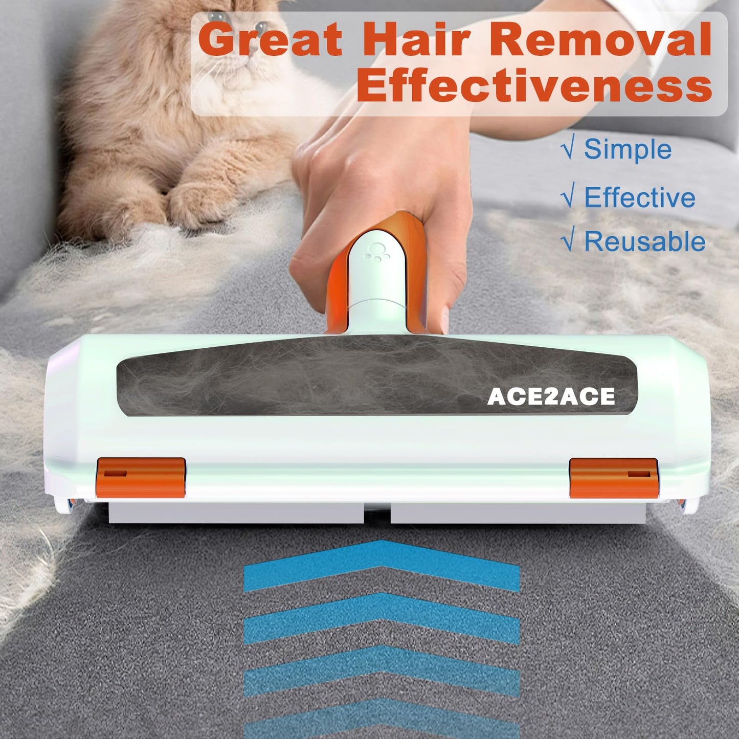 Rouleau Anti-Poils Réutilisable ACE2ACE | Nettoyage Automatique pour Chiens et Chats | Meubles & Tapis