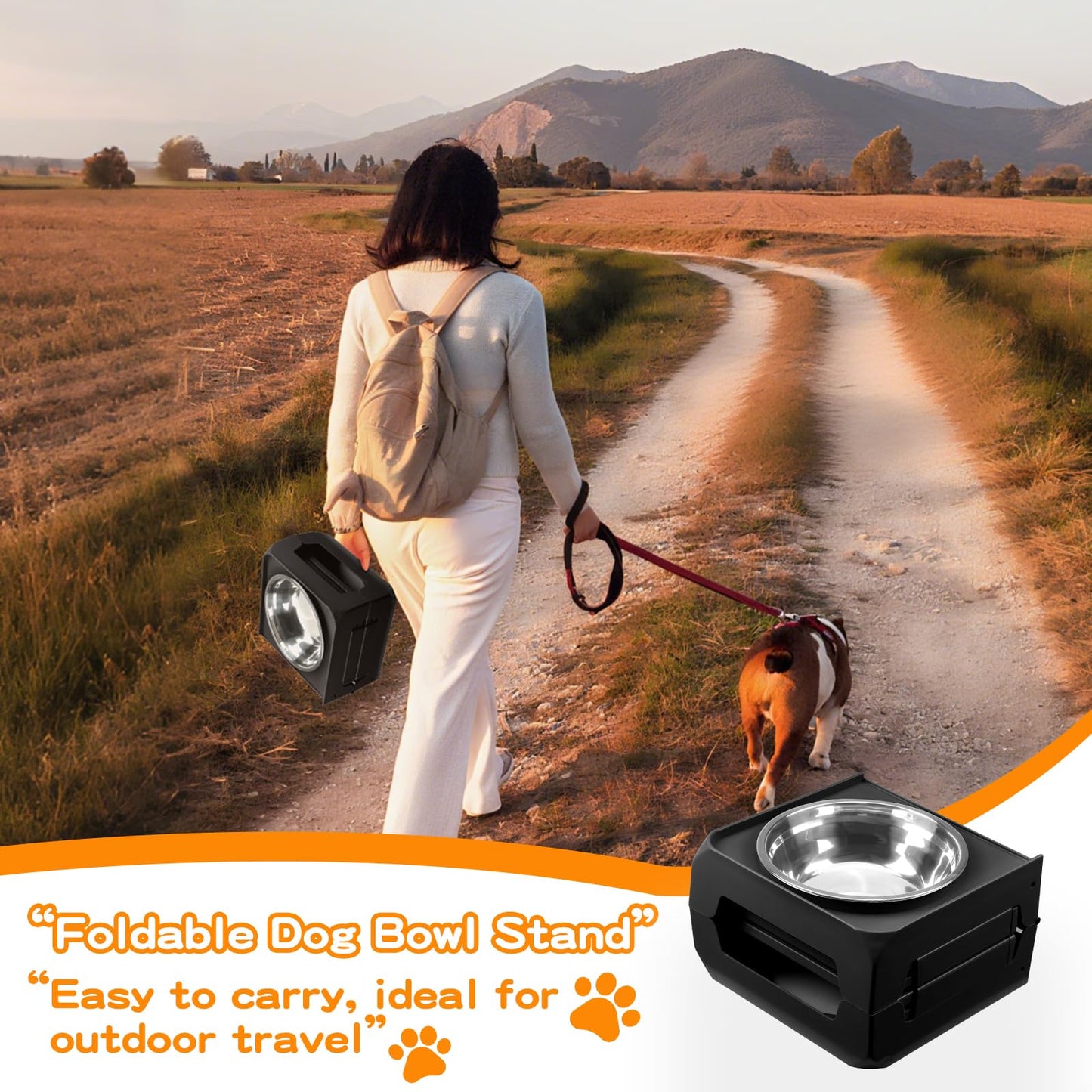 Bol Surélevé Ajustable COMESOON pour Chiens – 4 Hauteurs Réglables avec 2 Bols en Acier Inoxydable de 1,5 L (50 oz)