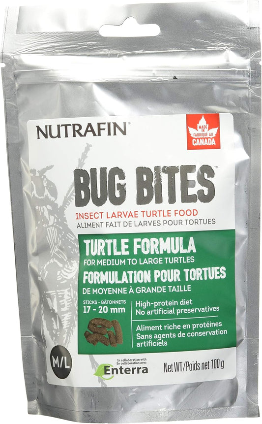 Nutrafin Bug Bites pour tortues | Granulés 17 à 20 mm – Tortues moyennes à grandes – 100 g