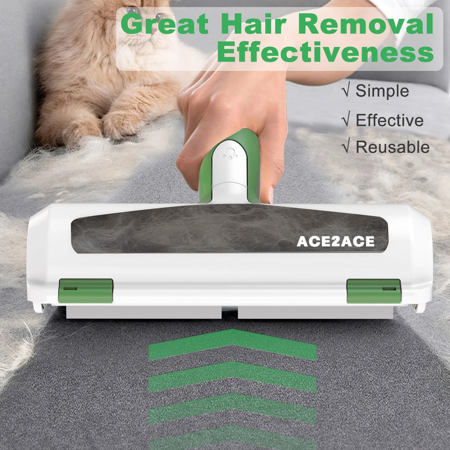 Rouleau Anti-Poils Réutilisable ACE2ACE | Nettoyage Automatique pour Chiens et Chats | Meubles & Tapis