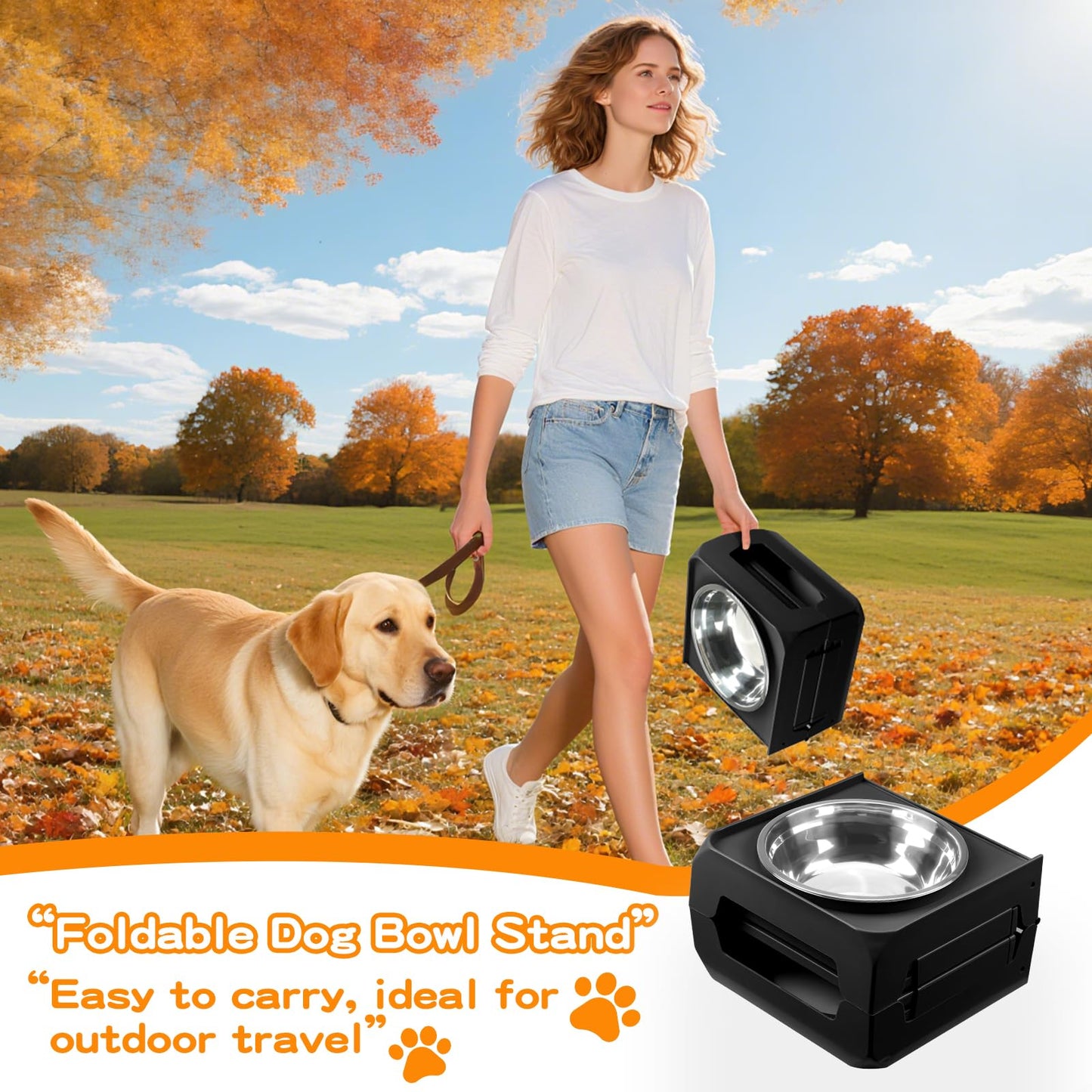 Bol Surélevé Ajustable COMESOON pour Chiens – 4 Hauteurs Réglables avec 2 Bols en Acier Inoxydable de 1,5 L (50 oz)