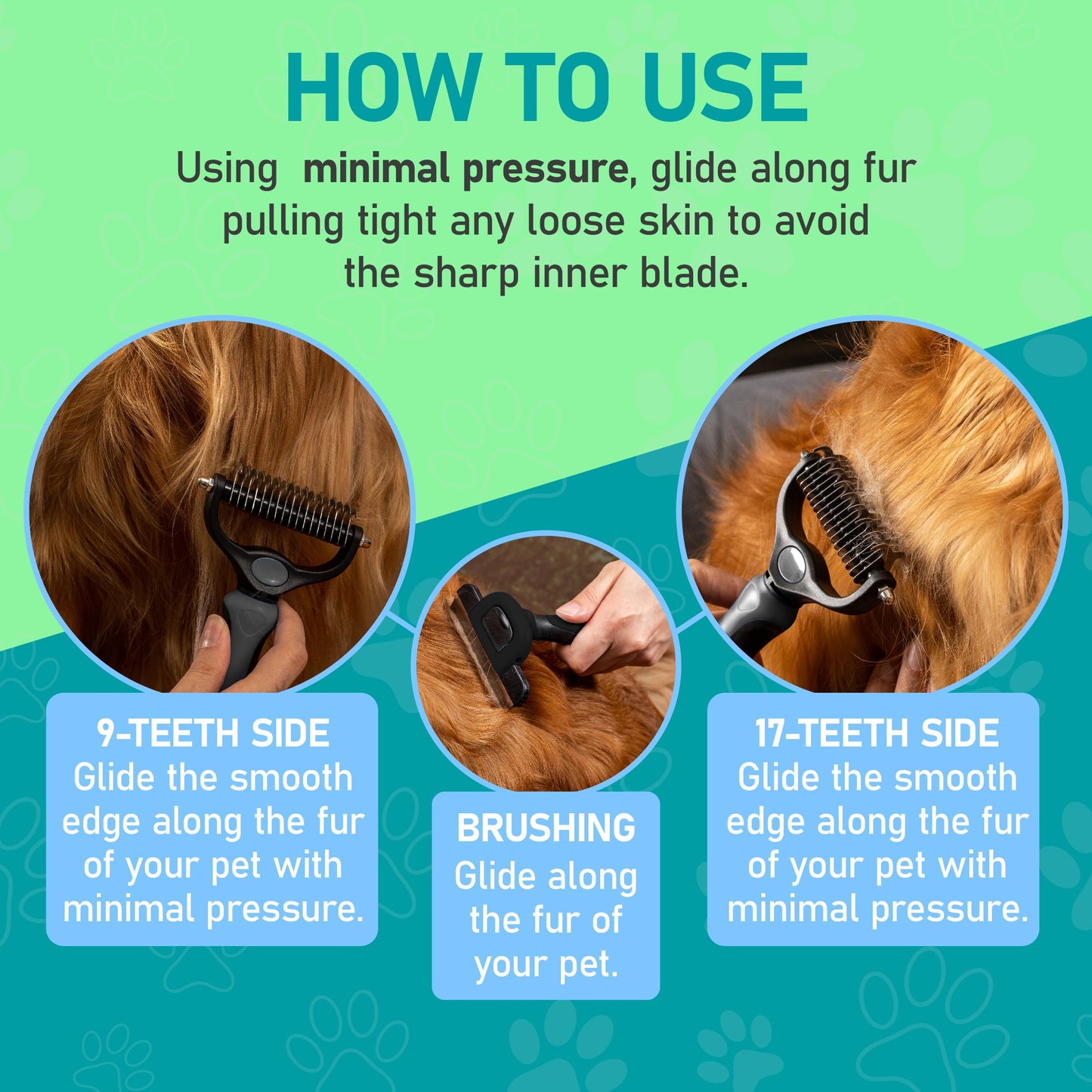 Brosse de Toilettage Maxpower Planet pour Animaux – Double Face Démêlante et Anti-Mue (Bleu, Grande Taille)