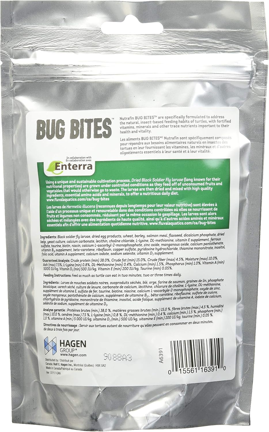 Nutrafin Bug Bites pour tortues | Granulés 17 à 20 mm – Tortues moyennes à grandes – 100 g