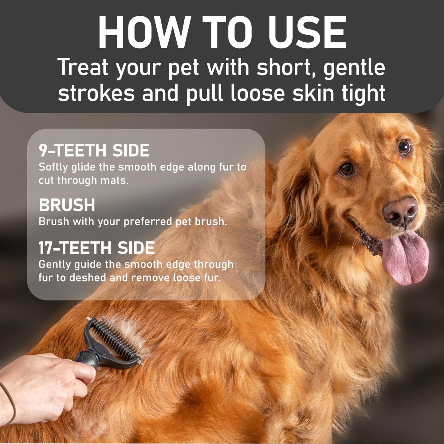 Brosse de Toilettage Maxpower Planet pour Animaux – Double Face Démêlante et Anti-Mue (Bleu, Grande Taille)