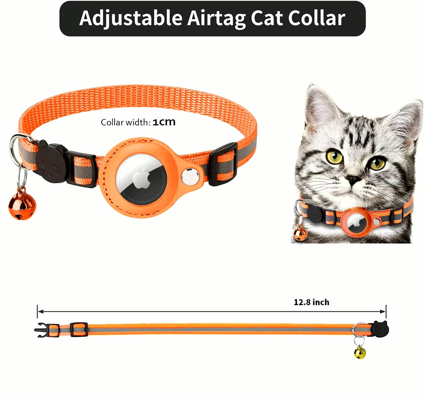 Collier porte étiquette AirTag pour animaux de compagnie – Système anti-perte pour chats et chiens