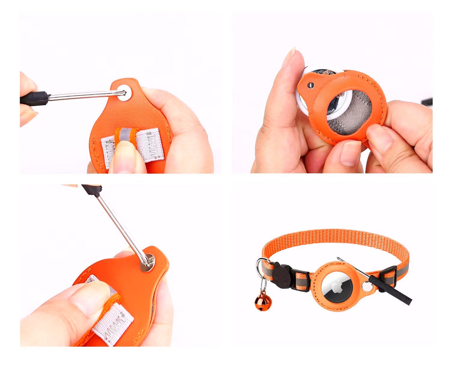 Collier porte étiquette AirTag pour animaux de compagnie – Système anti-perte pour chats et chiens