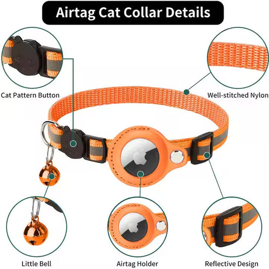 Collier porte étiquette AirTag pour animaux de compagnie – Système anti-perte pour chats et chiens