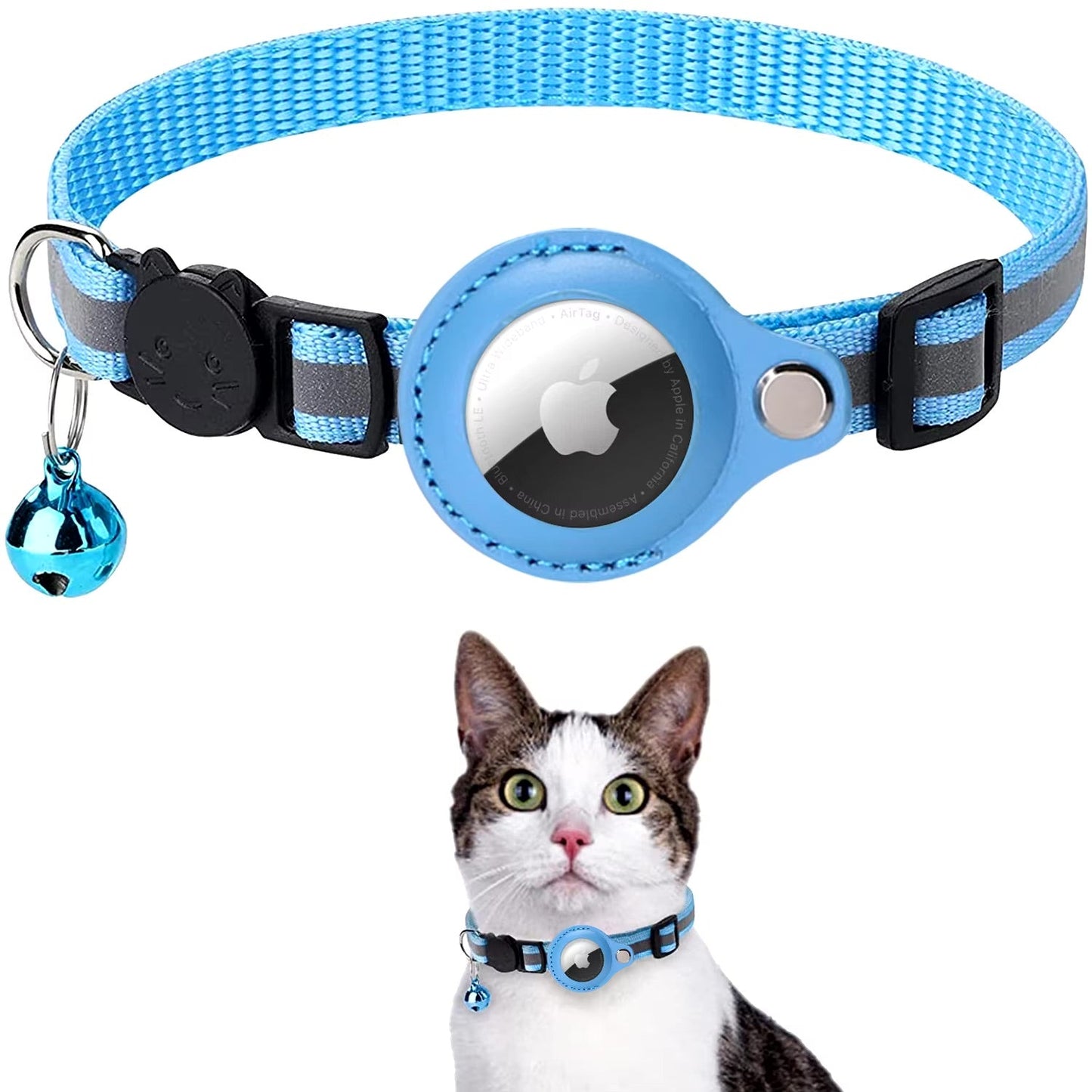 Collier porte étiquette AirTag pour animaux de compagnie – Système anti-perte pour chats et chiens