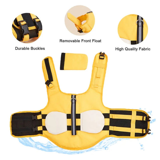 Veste de sauvetage BumbleBee pour chien | Gilet de flottaison jaune et noir