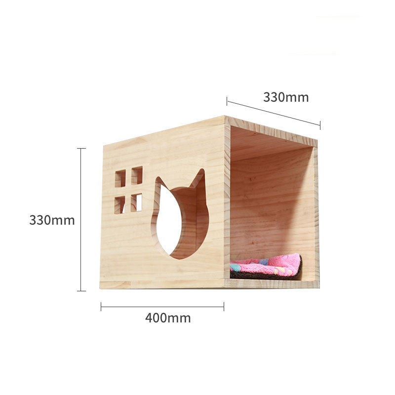 Arbre à Chat Mural en Bois Massif – Étagère et Échelle Murale Design