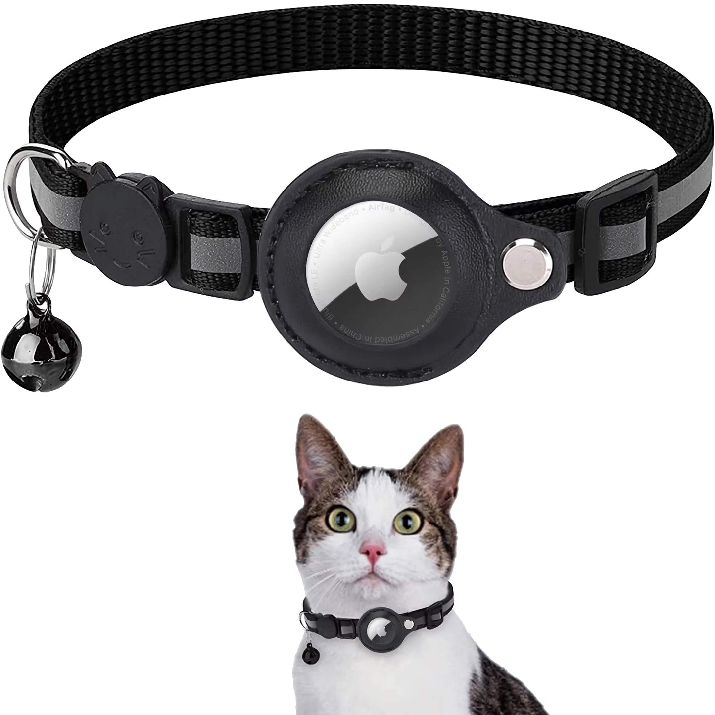 Collier porte étiquette AirTag pour animaux de compagnie – Système anti-perte pour chats et chiens